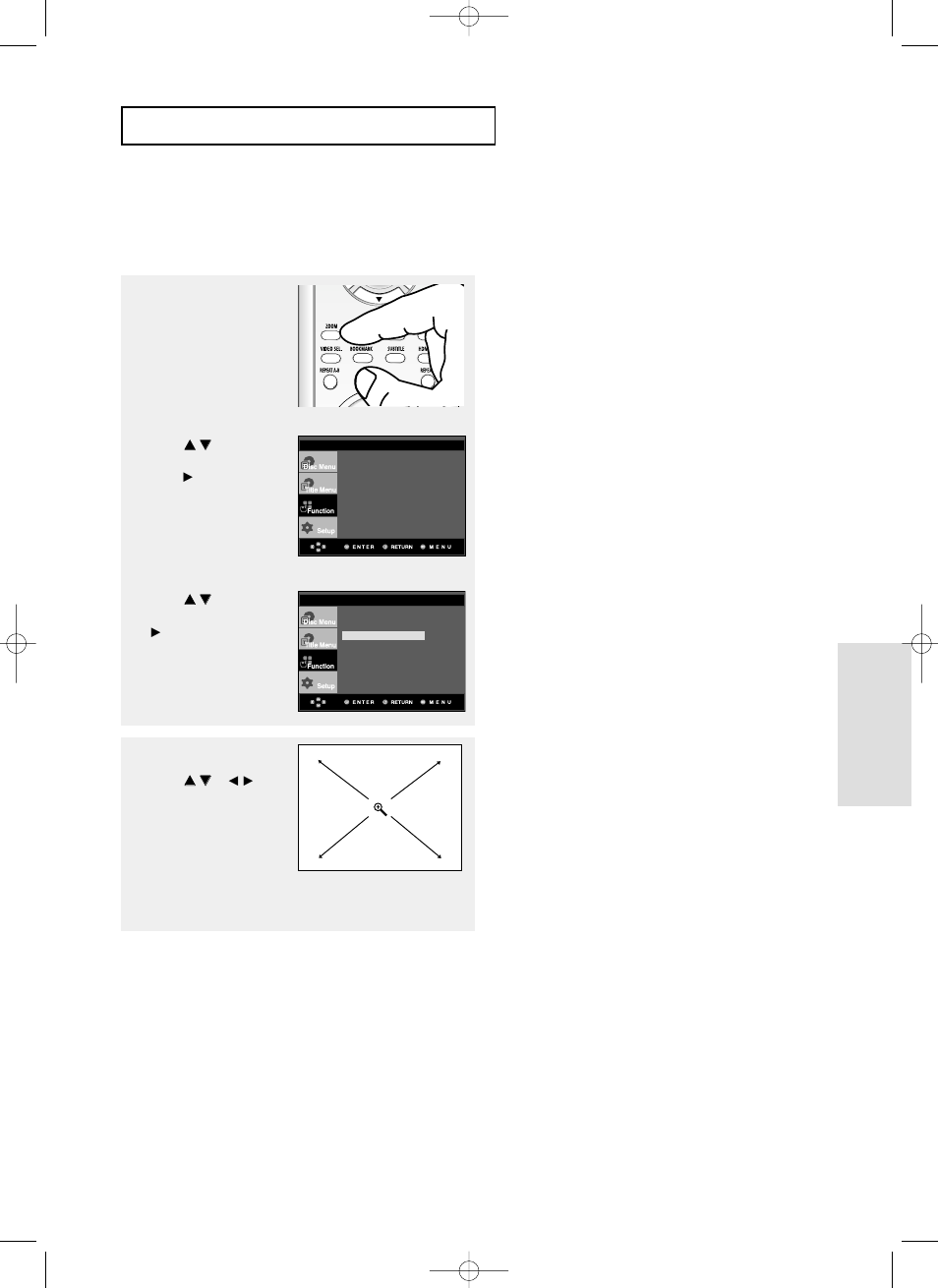 Using the zoom function, Advanced functions a | Samsung DVD-HD850 User Manual | Page 37 / 64