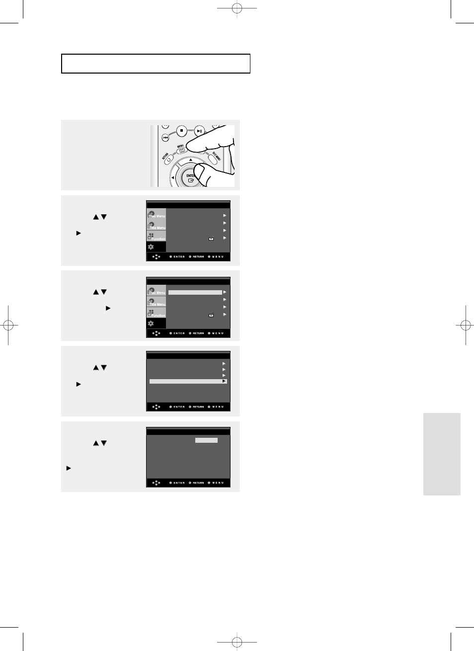 Changing setup menu c, Eng-47 | Samsung DVD-HD850 User Manual | Page 47 / 64