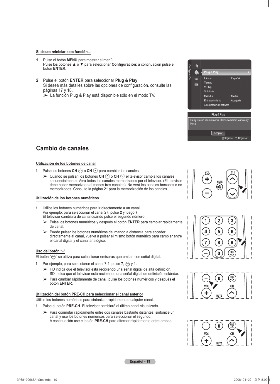 Cambio de canales | Samsung series 510 User Manual | Page 101 / 157