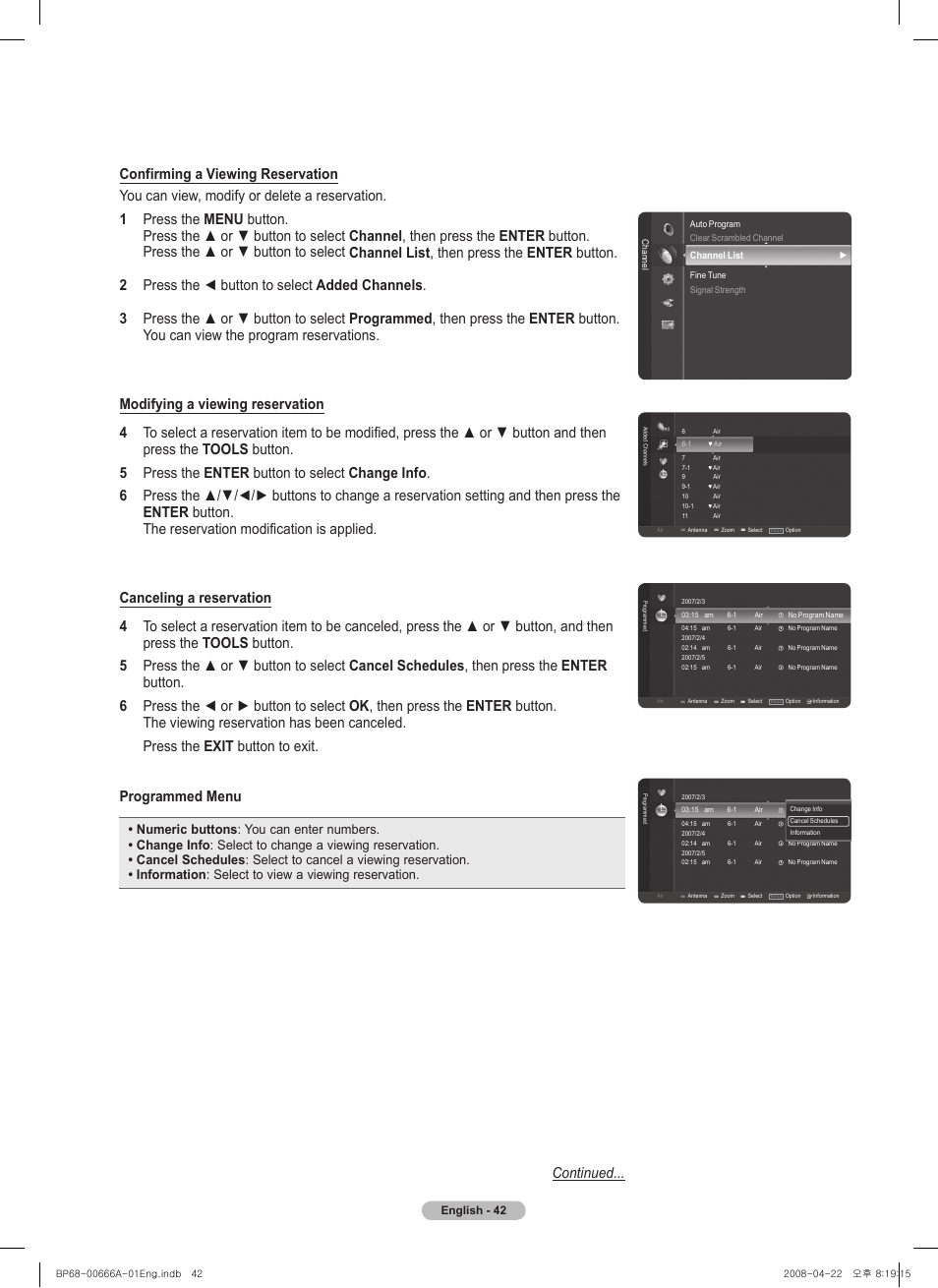 Continued | Samsung series 510 User Manual | Page 42 / 157