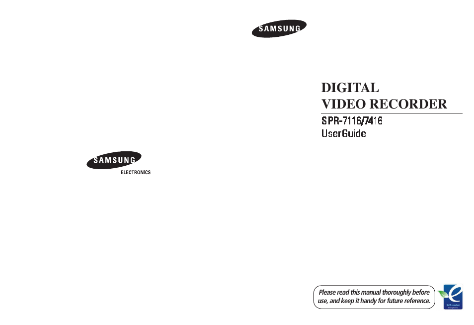 Samsung SPR-7416 User Manual | 72 pages