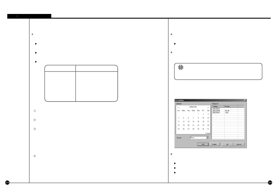 Setup holiday, Warning | Samsung SPR-7416 User Manual | Page 35 / 72