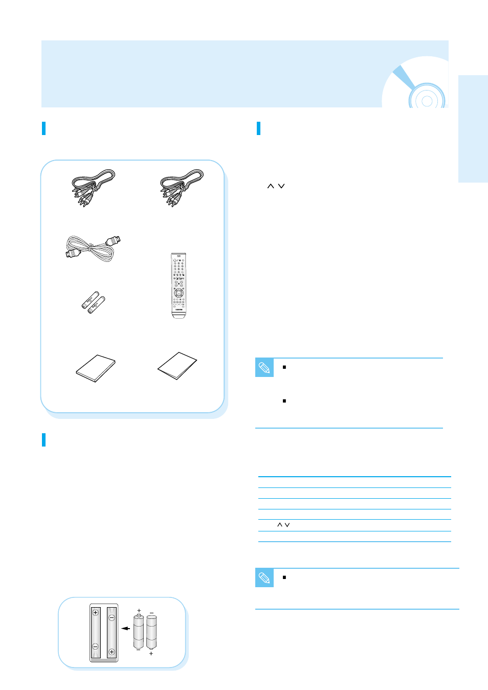 Unpacking, Getting started, English - 15 | Accessories, Preparing the remote control, Setting the remote control | Samsung Blu-ray Disc User Manual | Page 15 / 50