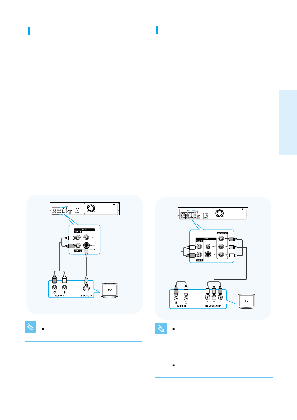 Connecting, English - 19, Connecting to a tv (s-video) | Connecting to a tv (component) | Samsung Blu-ray Disc User Manual | Page 19 / 50