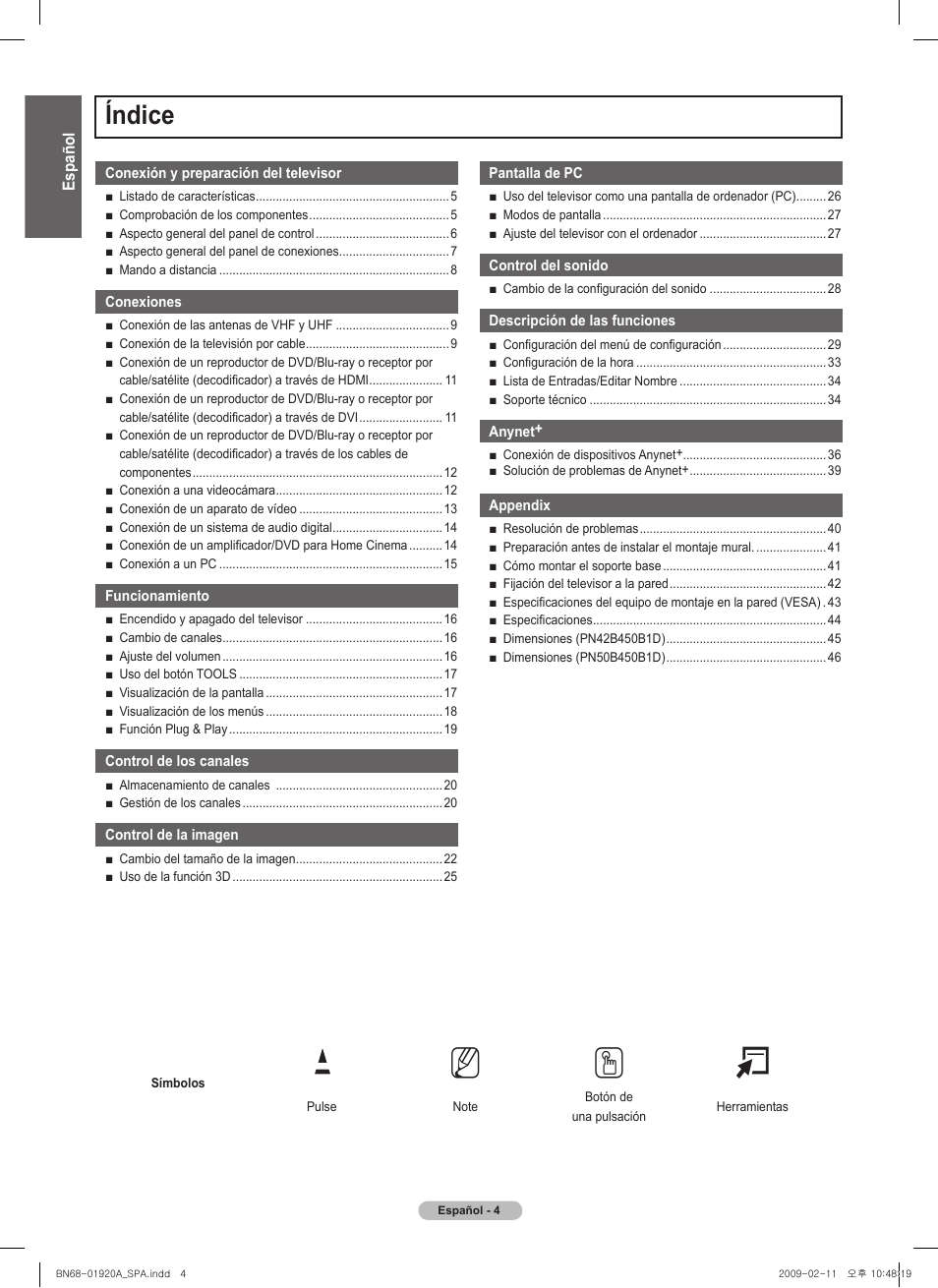 No t, Índice | Samsung BN68-01920A-00 User Manual | Page 49 / 91