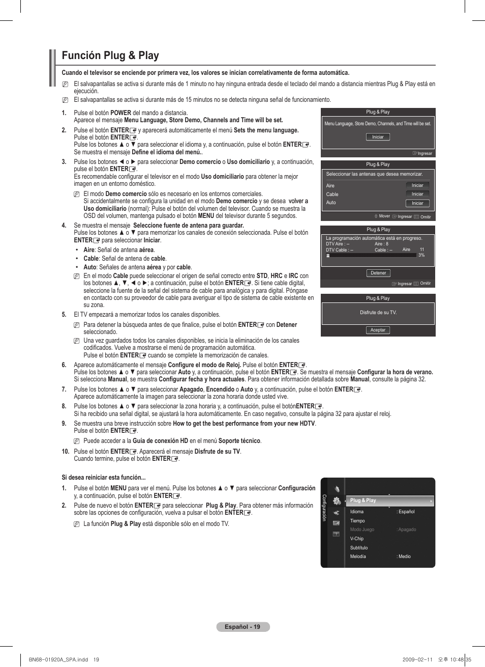 Función plug & play | Samsung BN68-01920A-00 User Manual | Page 64 / 91