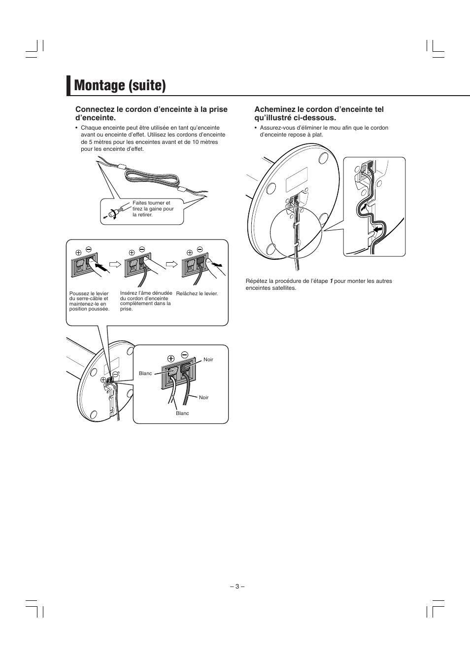 Montage (suite) | JVC SP-F303E User Manual | Page 16 / 92