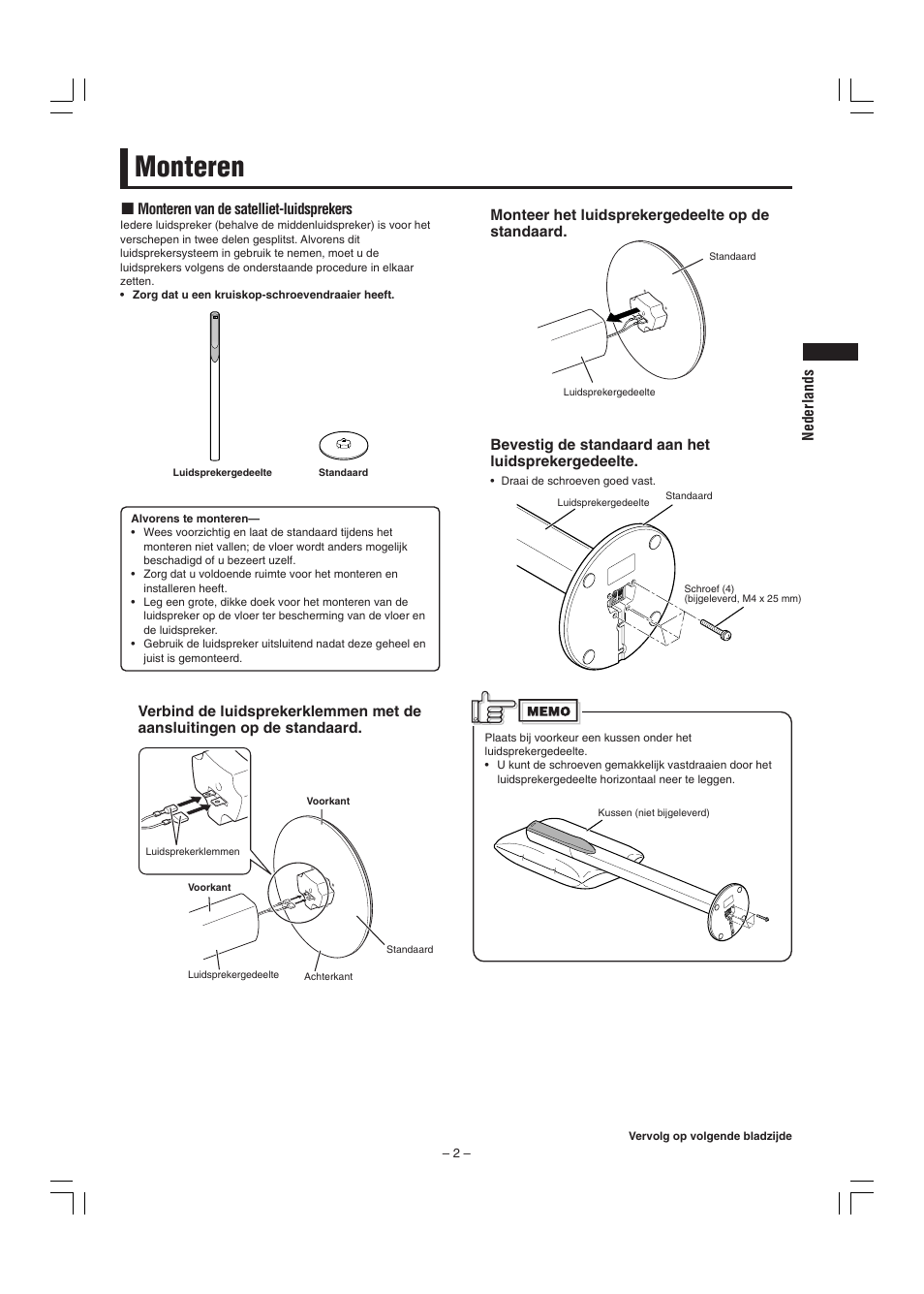 Monteren | JVC SP-F303E User Manual | Page 21 / 92