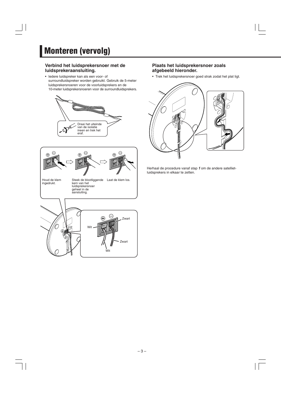 Monteren (vervolg) | JVC SP-F303E User Manual | Page 22 / 92