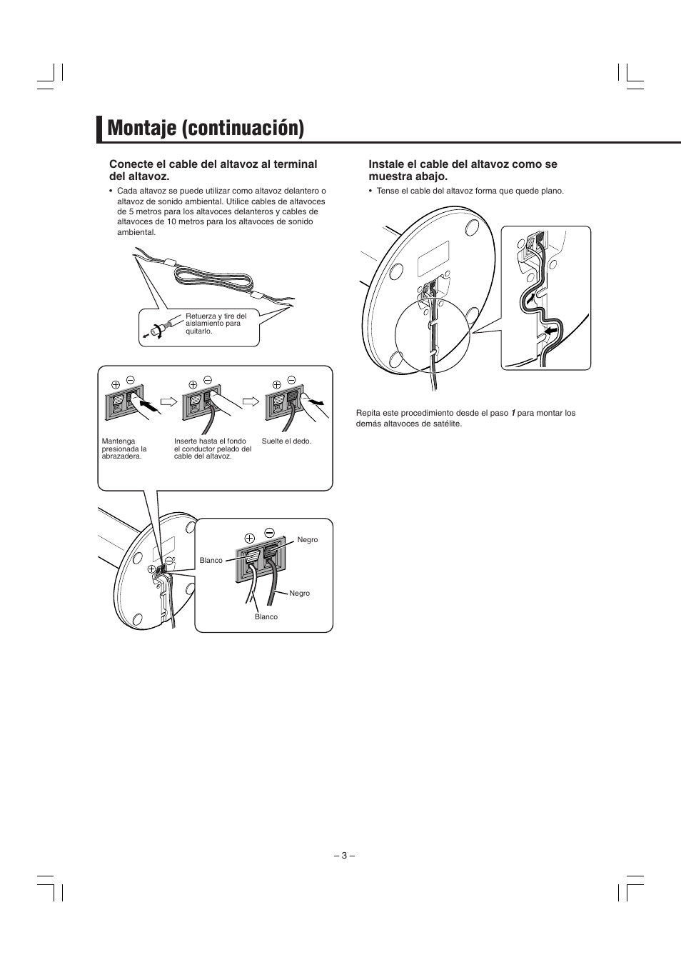 Montaje (continuación) | JVC SP-F303E User Manual | Page 28 / 92