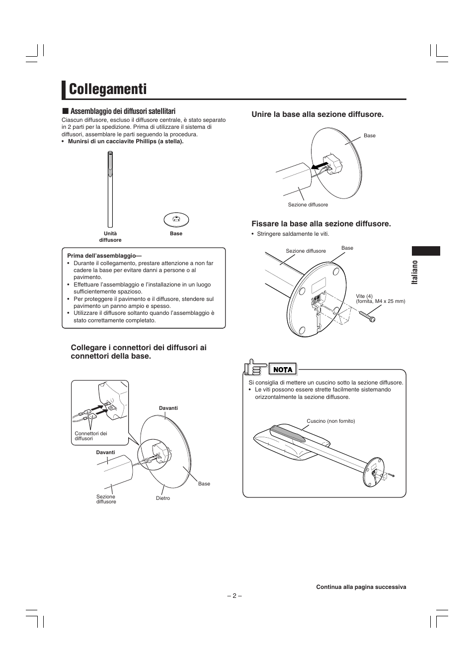 Collegamenti | JVC SP-F303E User Manual | Page 33 / 92