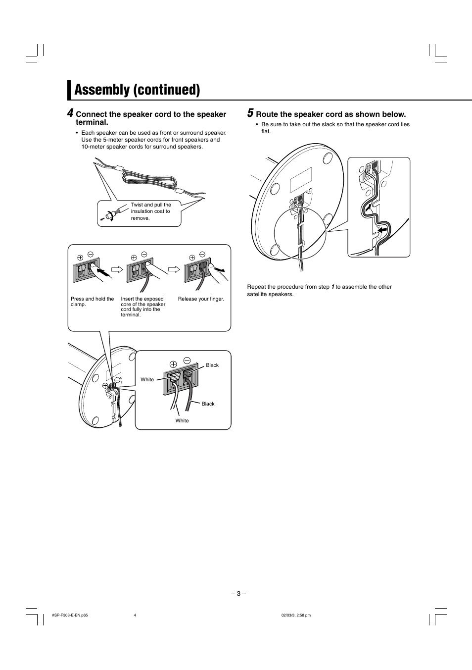 Assembly (continued) | JVC SP-F303E User Manual | Page 4 / 92
