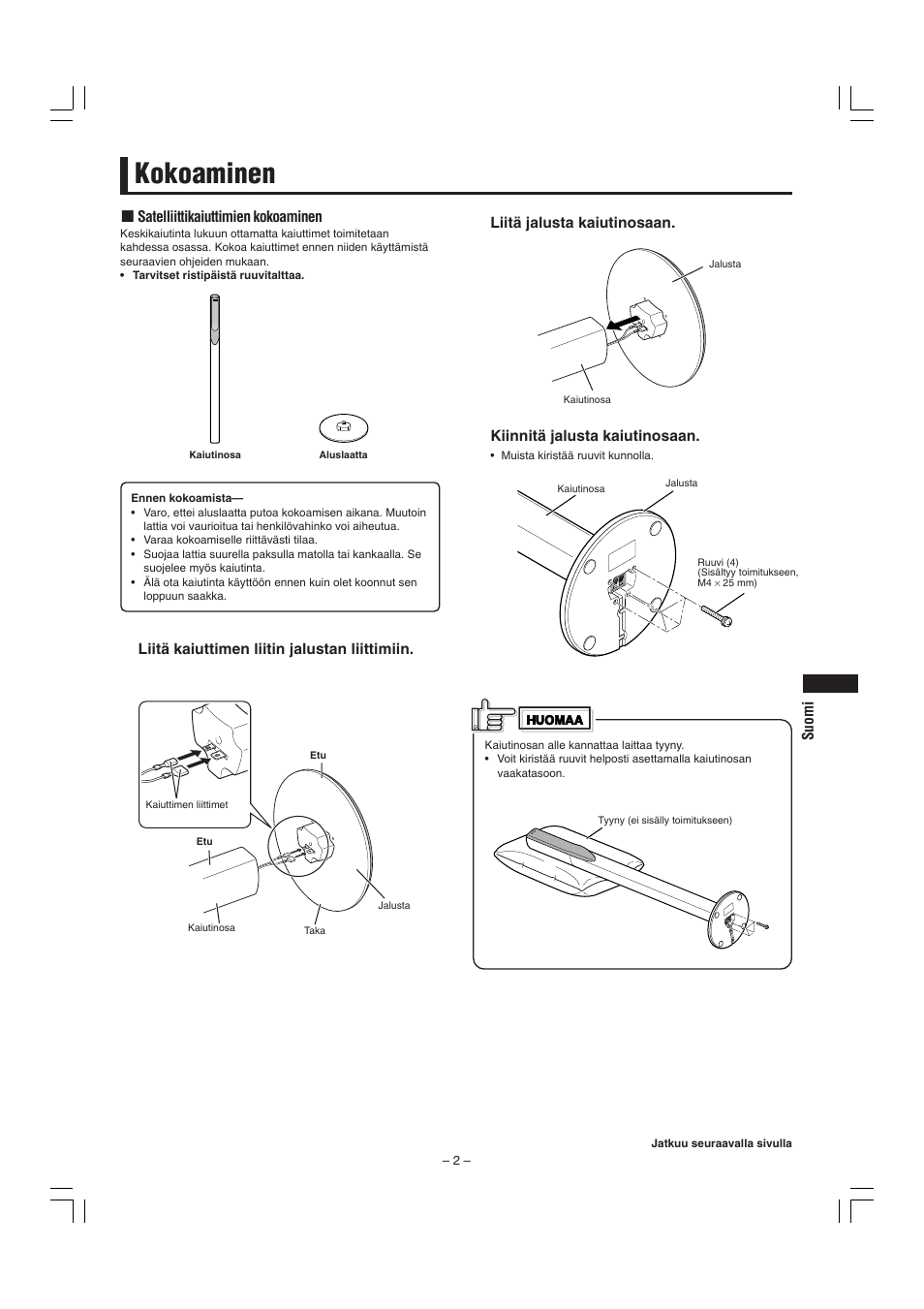 Kokoaminen | JVC SP-F303E User Manual | Page 51 / 92