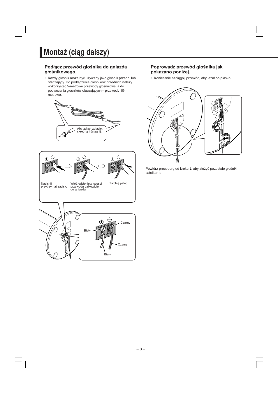 Montaż (ciąg dalszy) | JVC SP-F303E User Manual | Page 58 / 92
