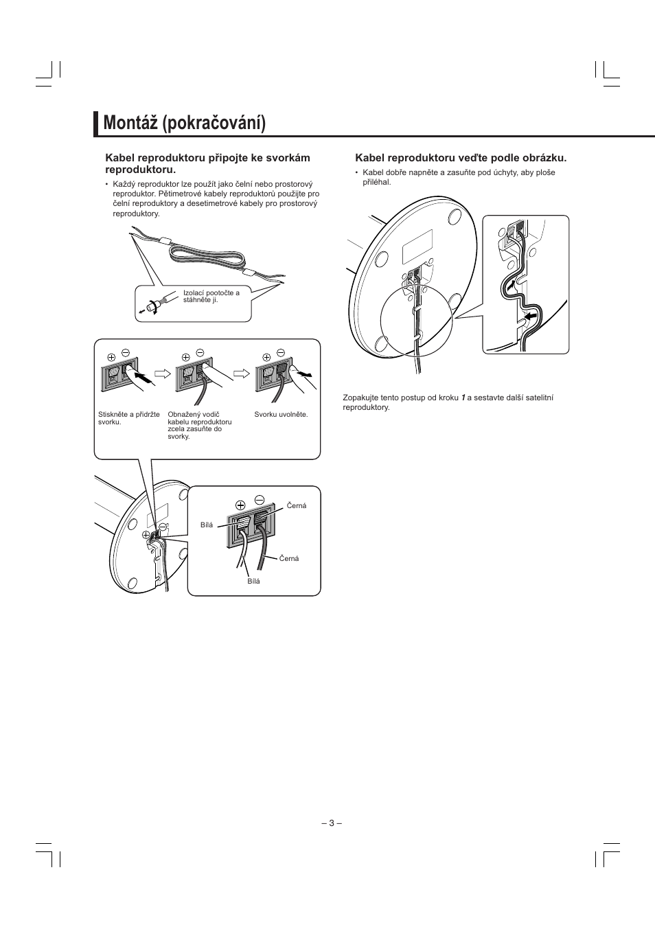 Montáž (pokračování) | JVC SP-F303E User Manual | Page 70 / 92