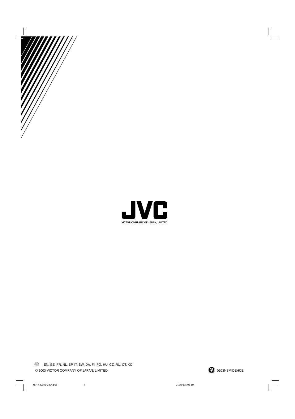 JVC SP-F303E User Manual | Page 92 / 92