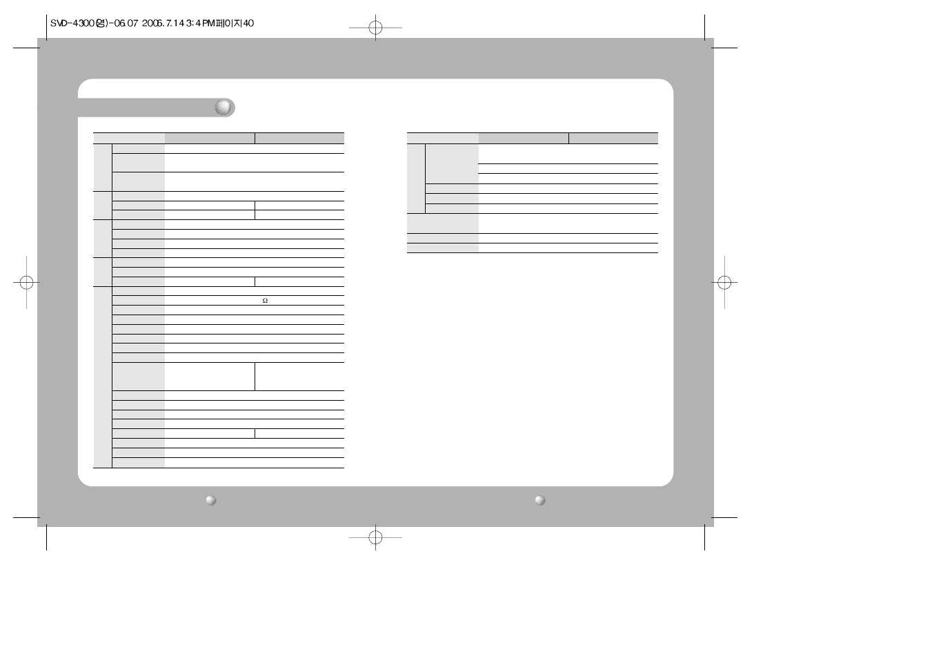 Specifications | Samsung SVD-4300 User Manual | Page 21 / 22