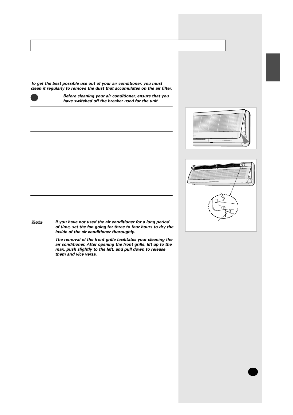 Cleaning your air conditioner | Samsung AM27A1C13 User Manual | Page 19 / 46