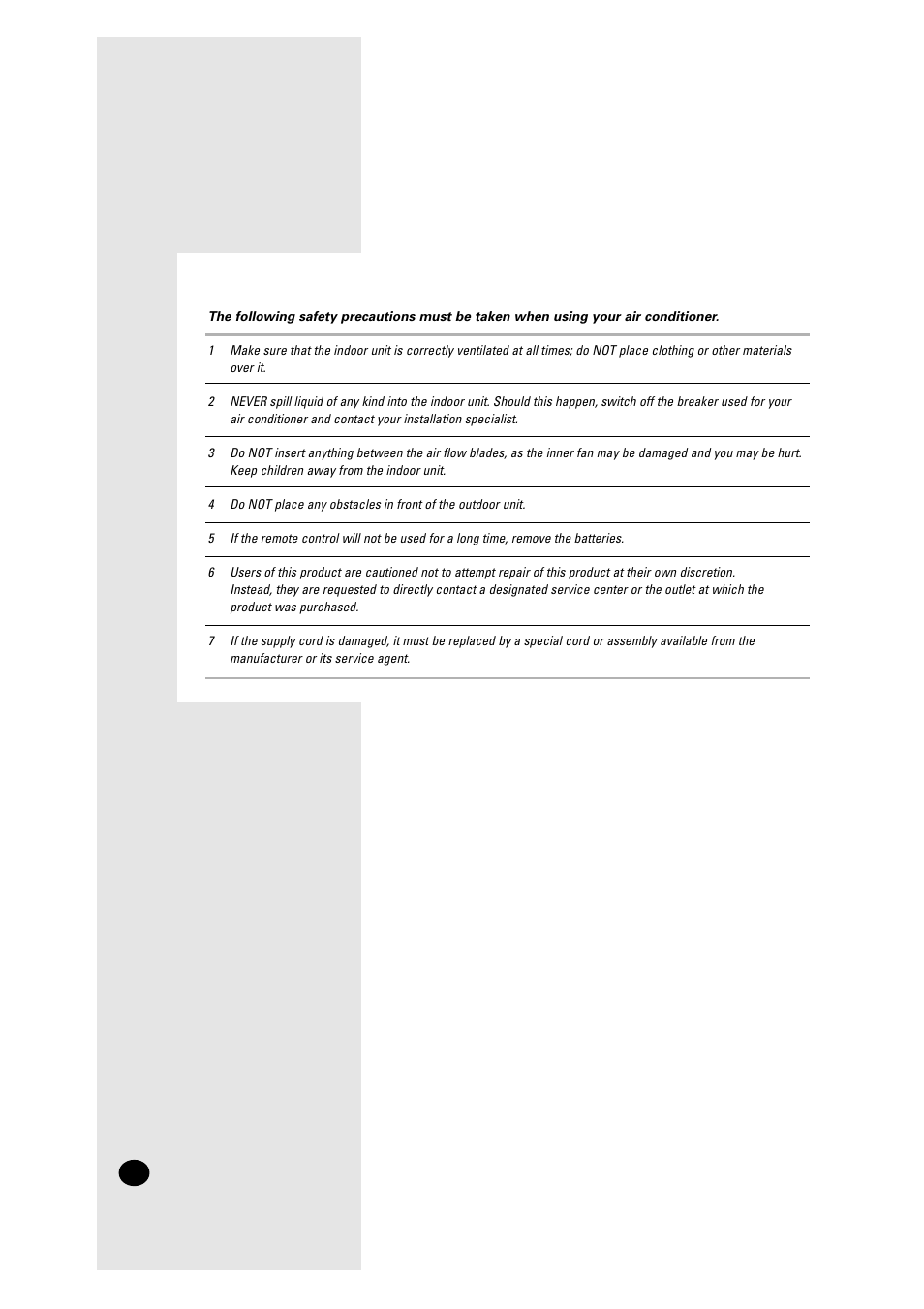Safety precautions | Samsung AM27A1C13 User Manual | Page 2 / 46