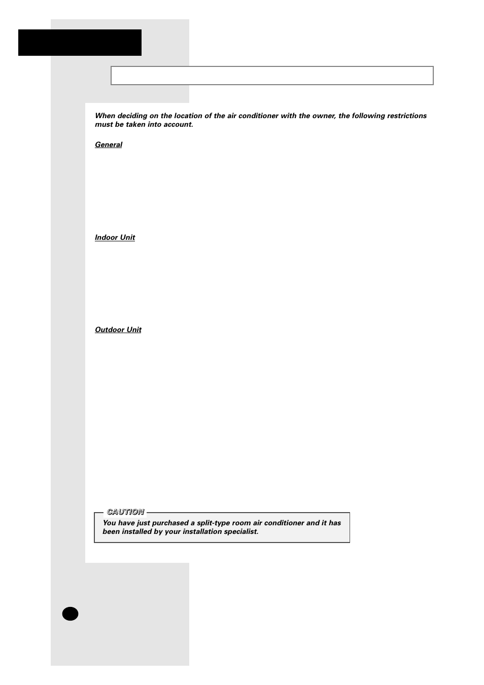 Deciding on where to install the air conditioner | Samsung AM27A1C13 User Manual | Page 26 / 46