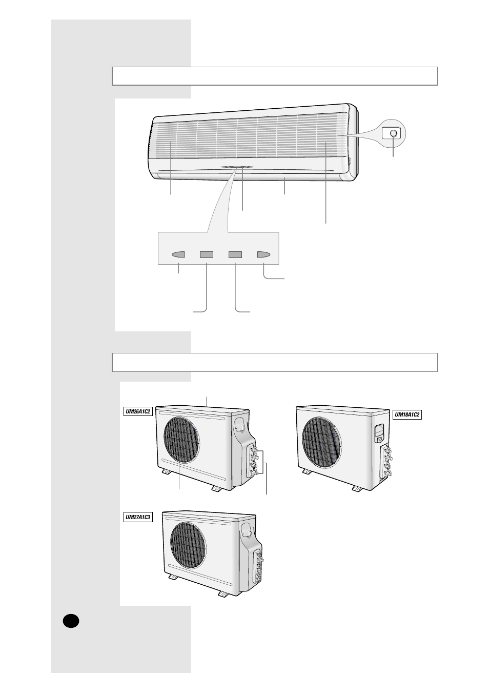 View of the indoor unit, View of the outdoor unit | Samsung AM27A1C13 User Manual | Page 4 / 46