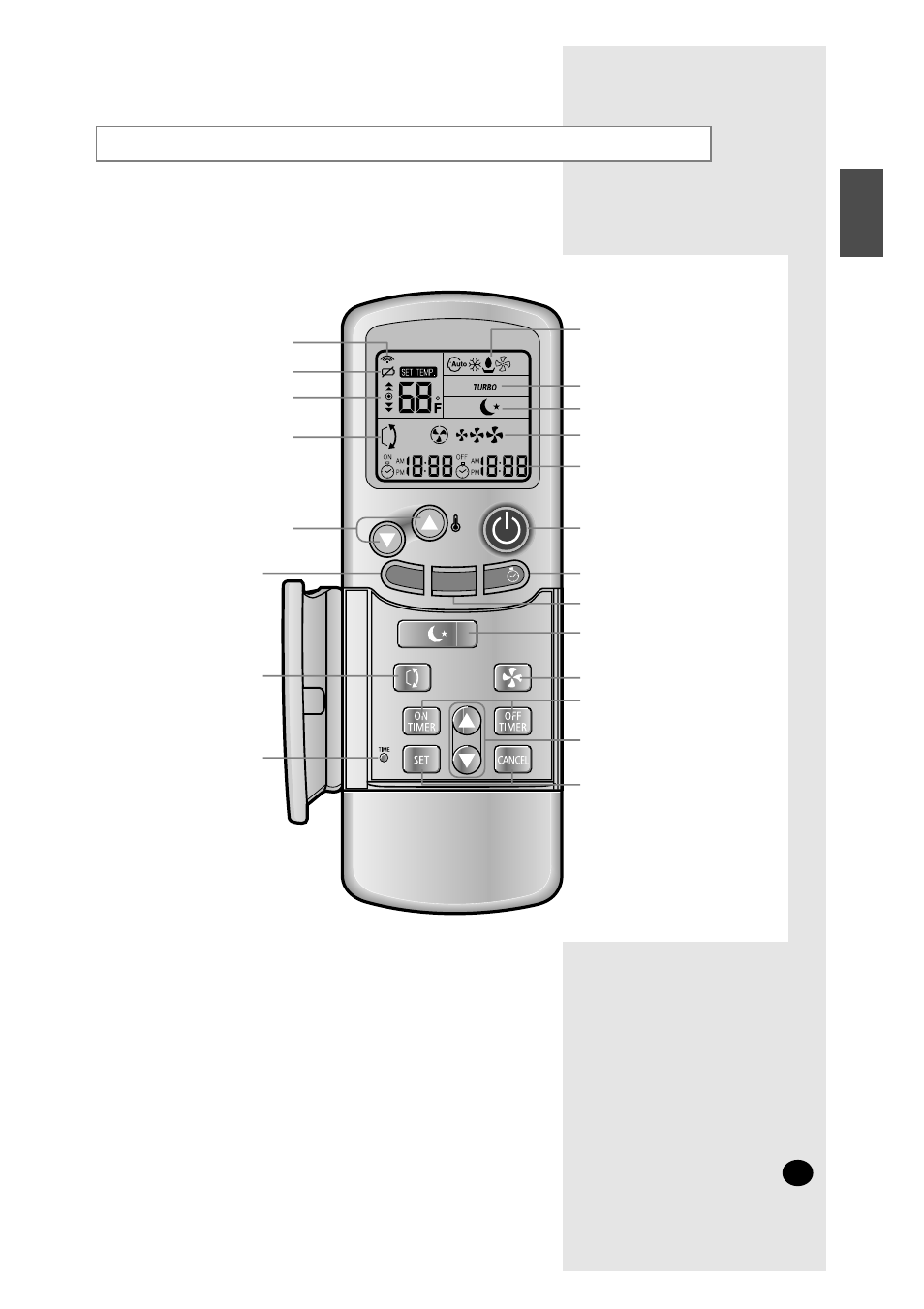Remote control - buttons and display | Samsung AM27A1C13 User Manual | Page 5 / 46
