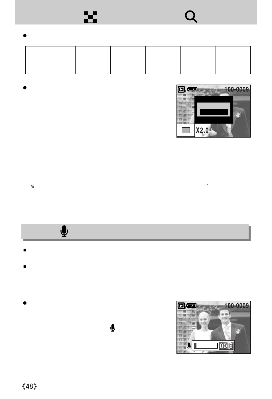 Thumbnail( ) / enlargement( ) button | Samsung Digimax A402 User Manual | Page 48 / 108