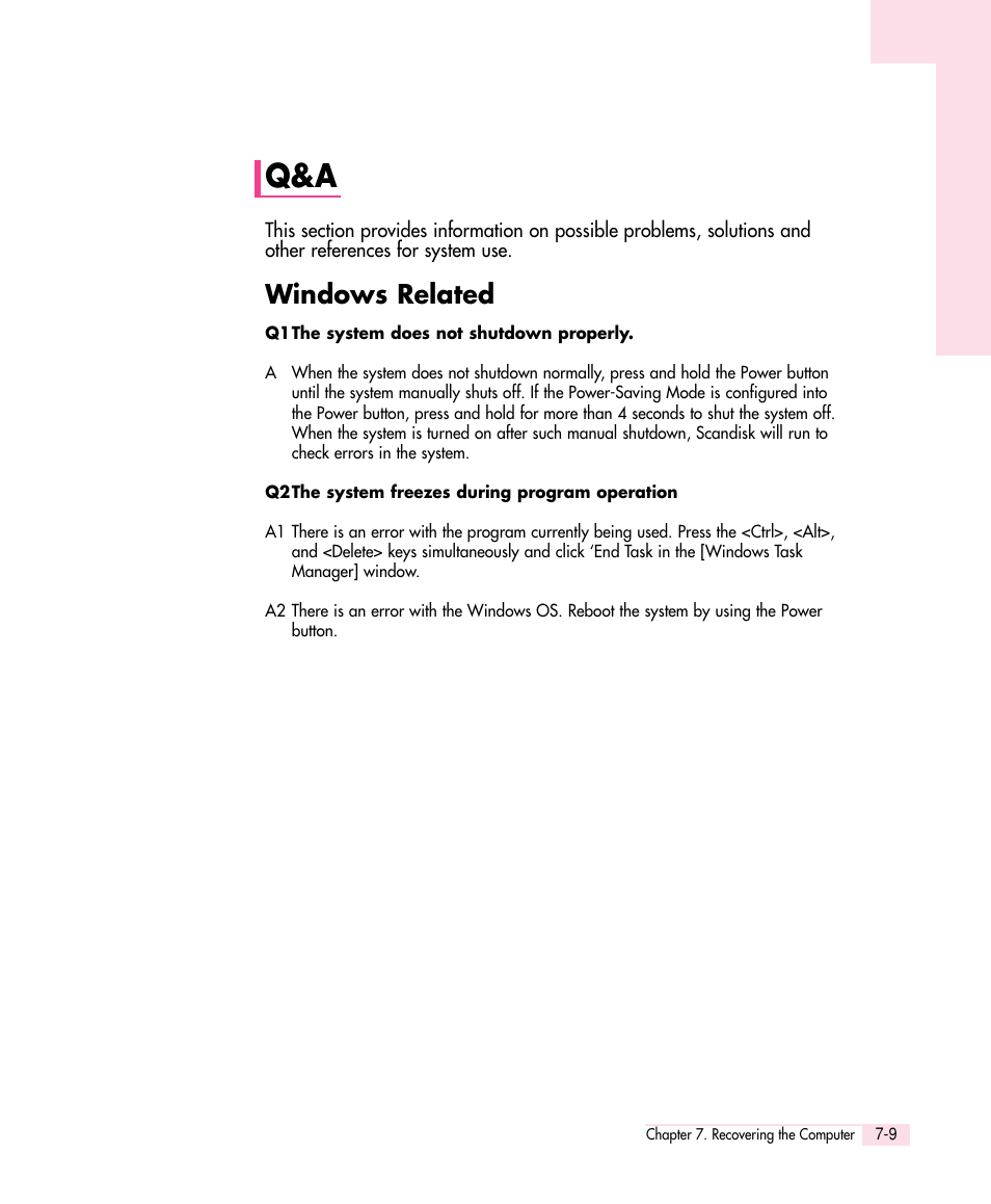 Windows related | Samsung Q30 User Manual | Page 102 / 127