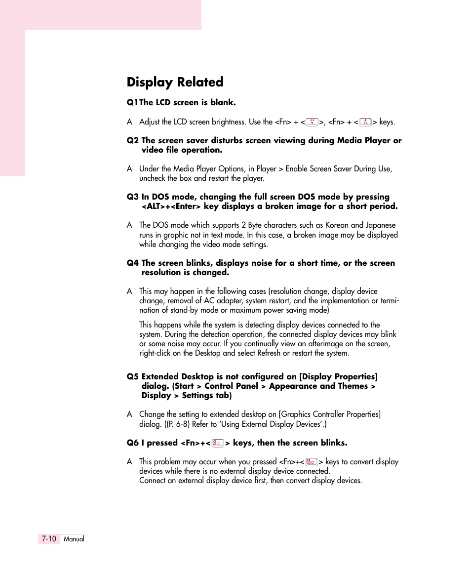 Display related | Samsung Q30 User Manual | Page 103 / 127