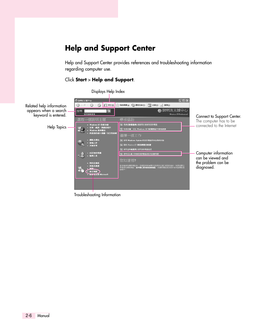 Help and support center | Samsung Q30 User Manual | Page 25 / 127