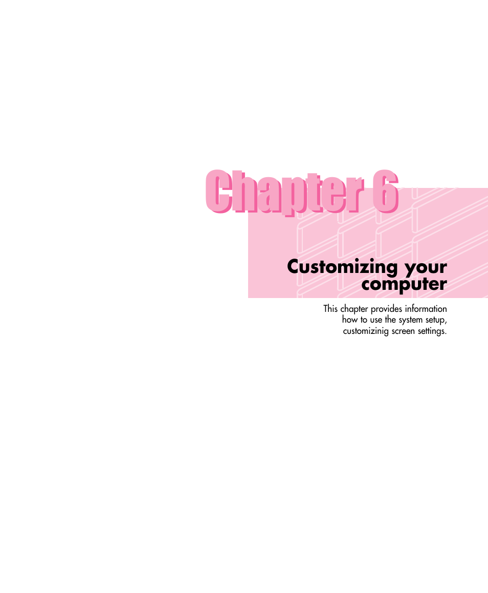 Chapter 6 customizing your computer, Chapter 6 | Samsung Q30 User Manual | Page 84 / 127