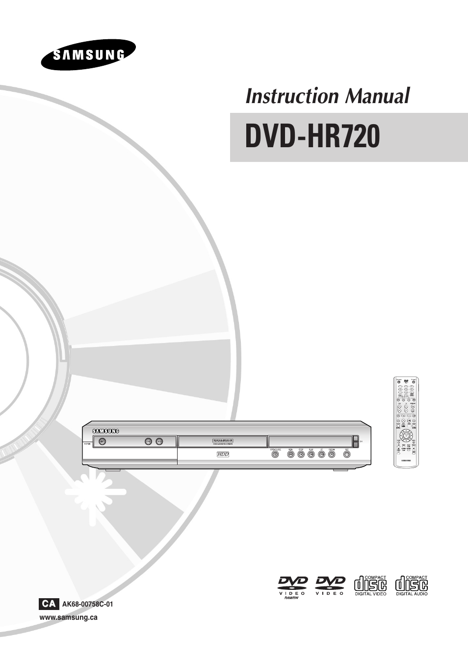 Samsung DVD-HR720 User Manual | 130 pages