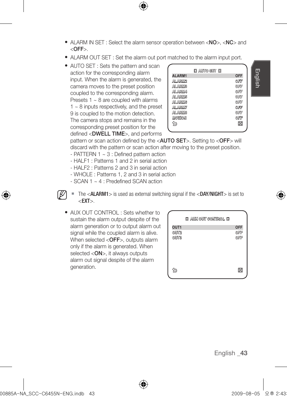 English | Samsung SCC-C6455N User Manual | Page 43 / 52