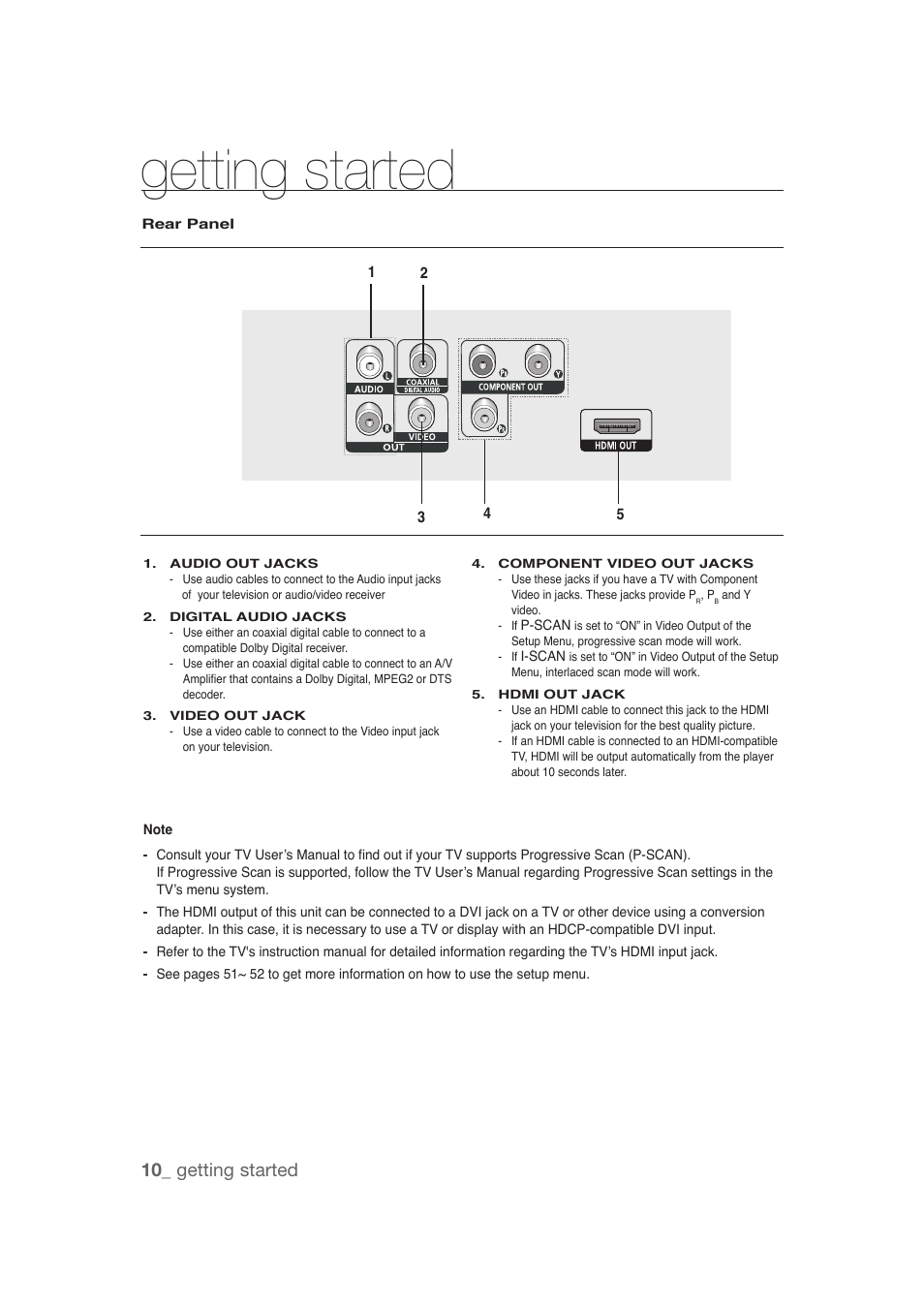 Getting started, 10_ getting started | Samsung DVD-1080P9 User Manual | Page 10 / 68