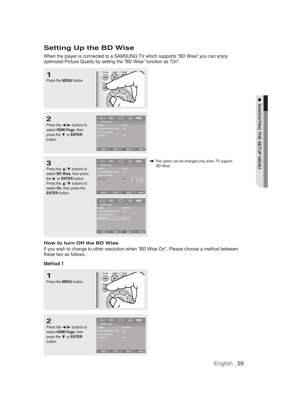 Setting up the bd wise, English _59 | Samsung DVD-1080P9 User Manual | Page 59 / 68