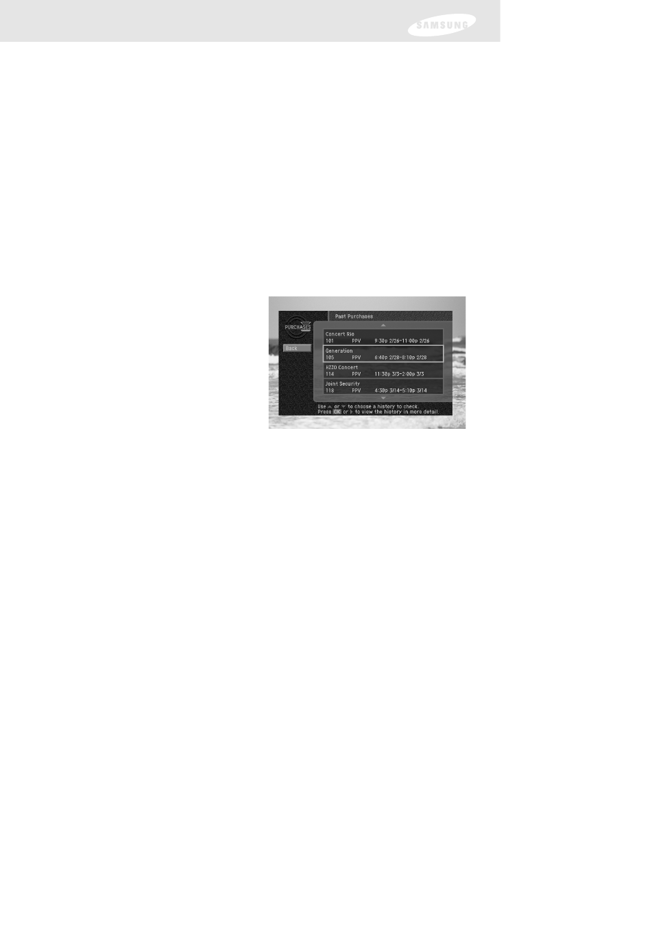 Chapter 4: watching tv | Samsung DIRECTV SIR-TS160 User Manual | Page 65 / 110