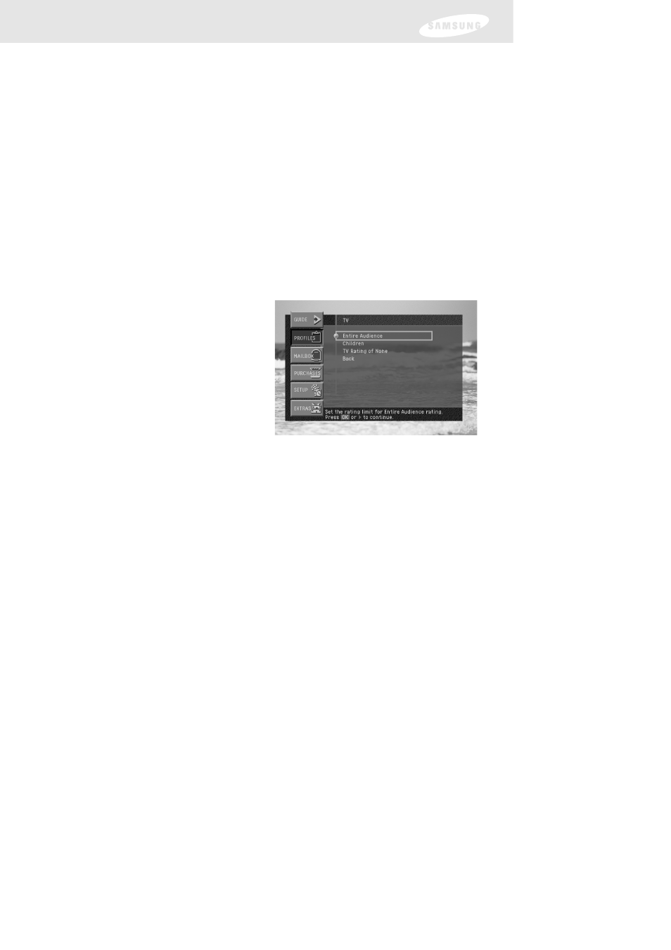 Chapter 6: user profiles | Samsung DIRECTV SIR-TS160 User Manual | Page 76 / 110