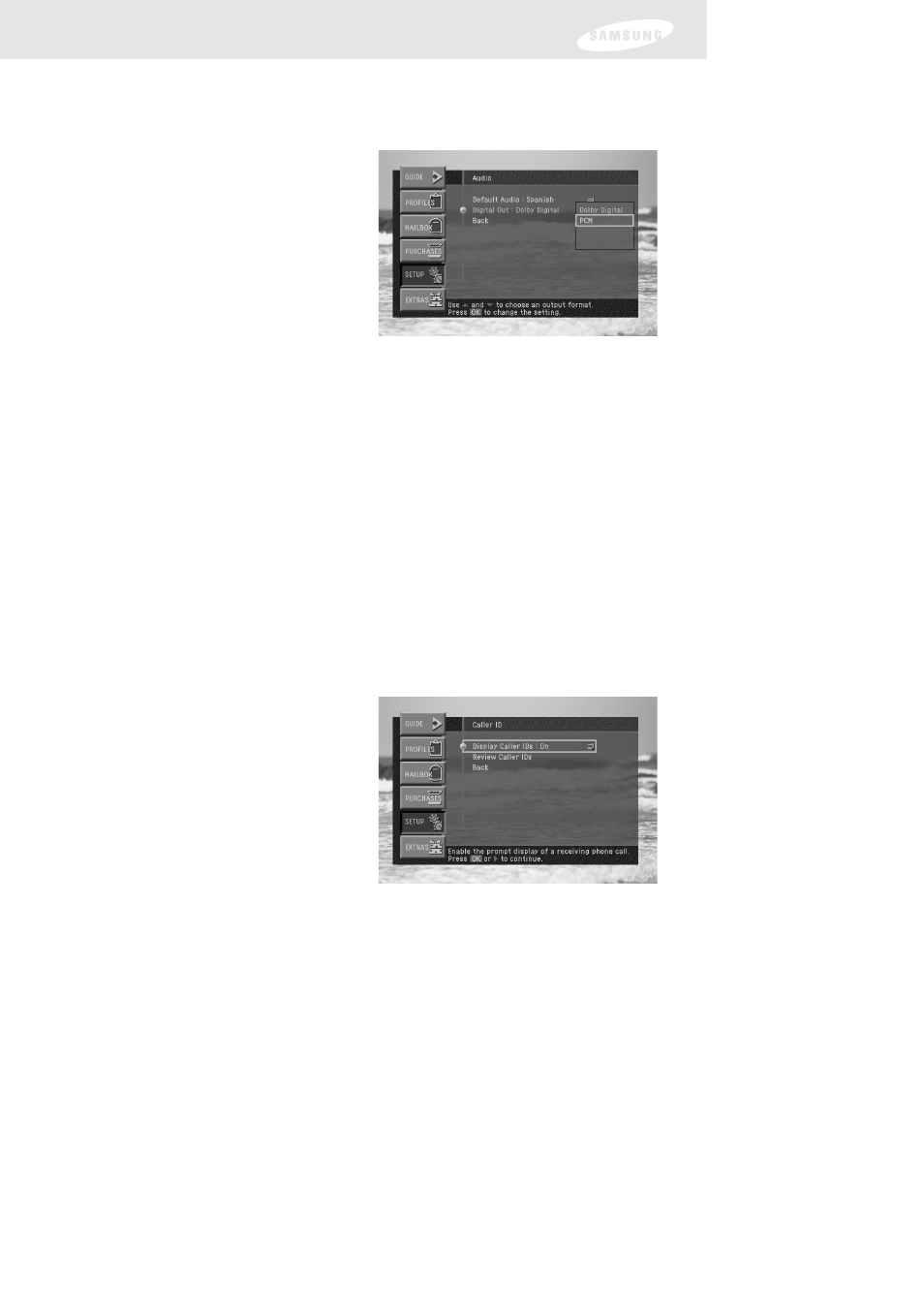 Reviewing and controlling caller id | Samsung DIRECTV SIR-TS160 User Manual | Page 90 / 110