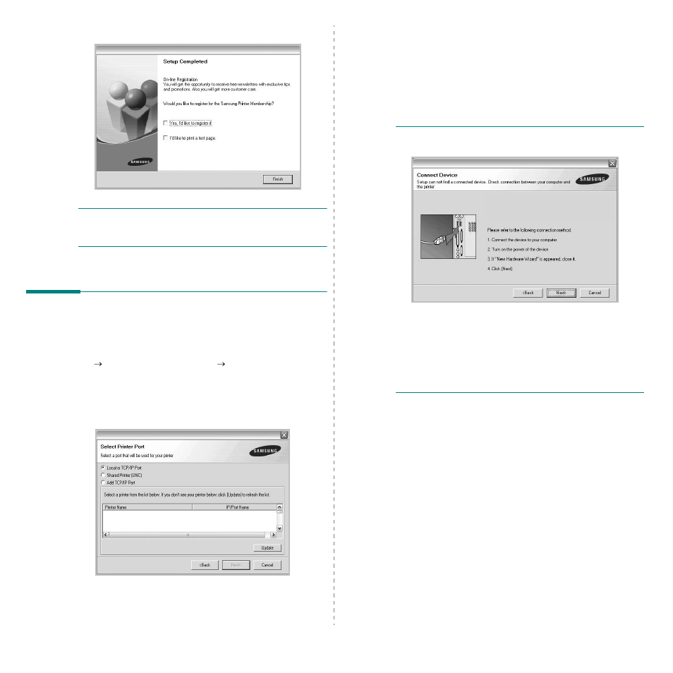 Reinstalling printer software | Samsung CLX-3160 User Manual | Page 105 / 139