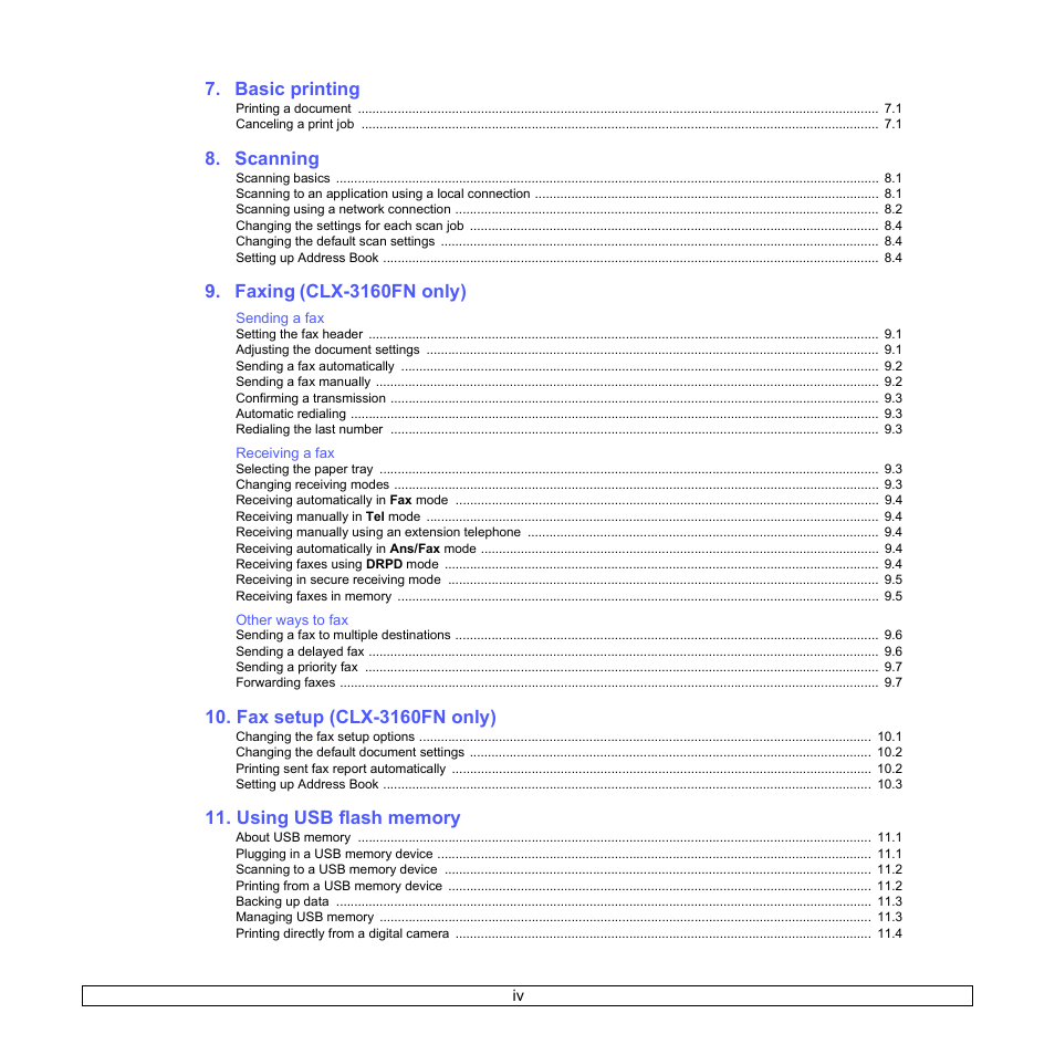 Samsung CLX-3160 User Manual | Page 5 / 139