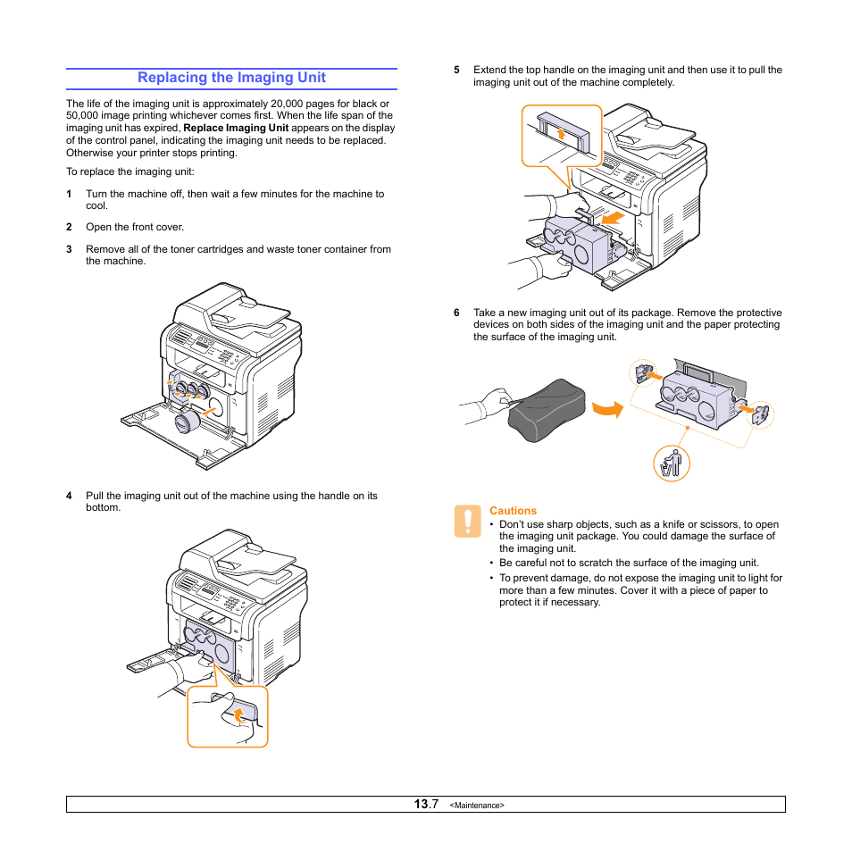 Replacing the imaging unit | Samsung CLX-3160 User Manual | Page 69 / 139