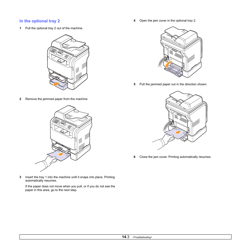 In the optional tray 2 | Samsung CLX-3160 User Manual | Page 76 / 139