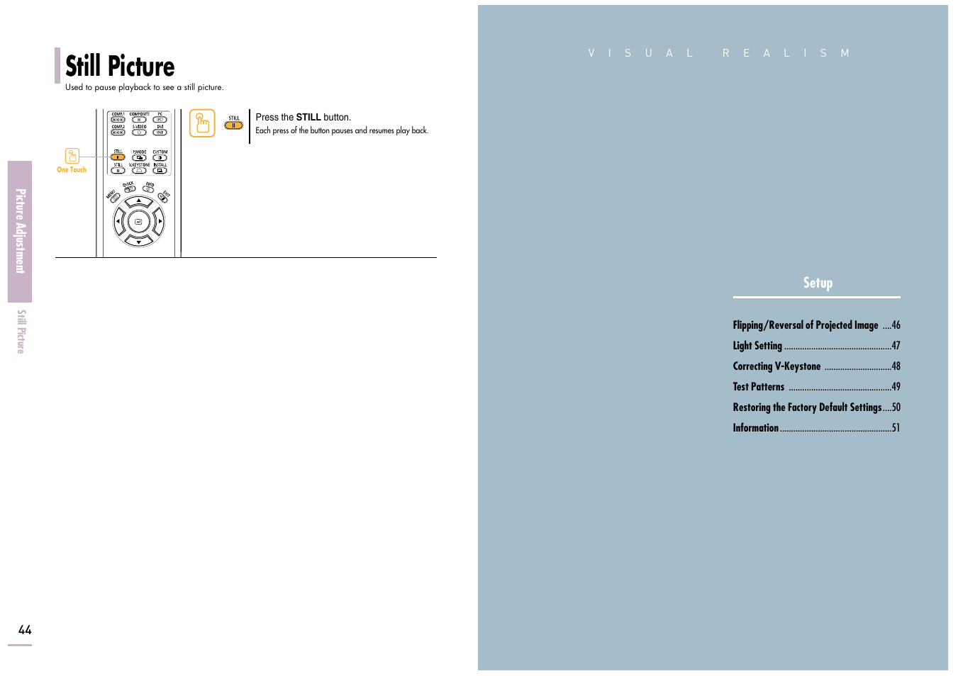 Still picture | Samsung SP-H700 User Manual | Page 23 / 42