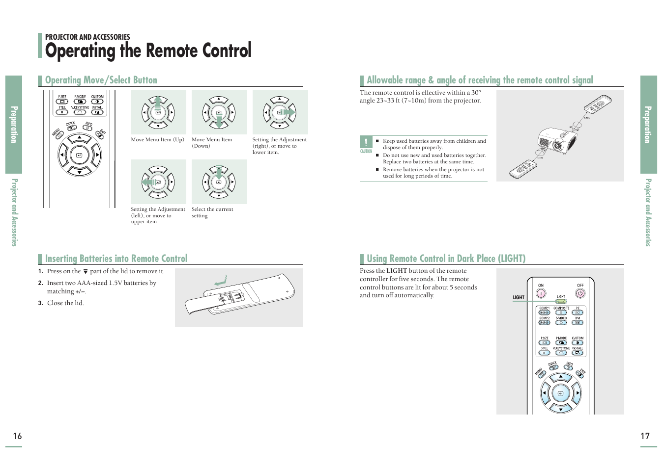 Operating the remote control | Samsung SP-H700 User Manual | Page 9 / 42