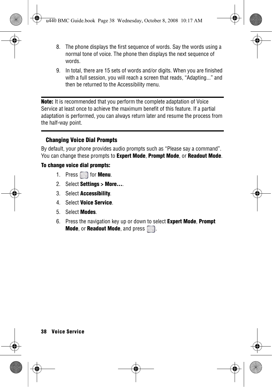 Changing voice dial prompts | Samsung SCH-U440 User Manual | Page 46 / 128