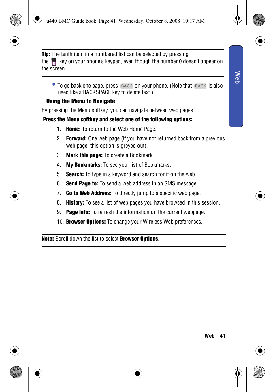 Using the menu to navigate | Samsung SCH-U440 User Manual | Page 49 / 128