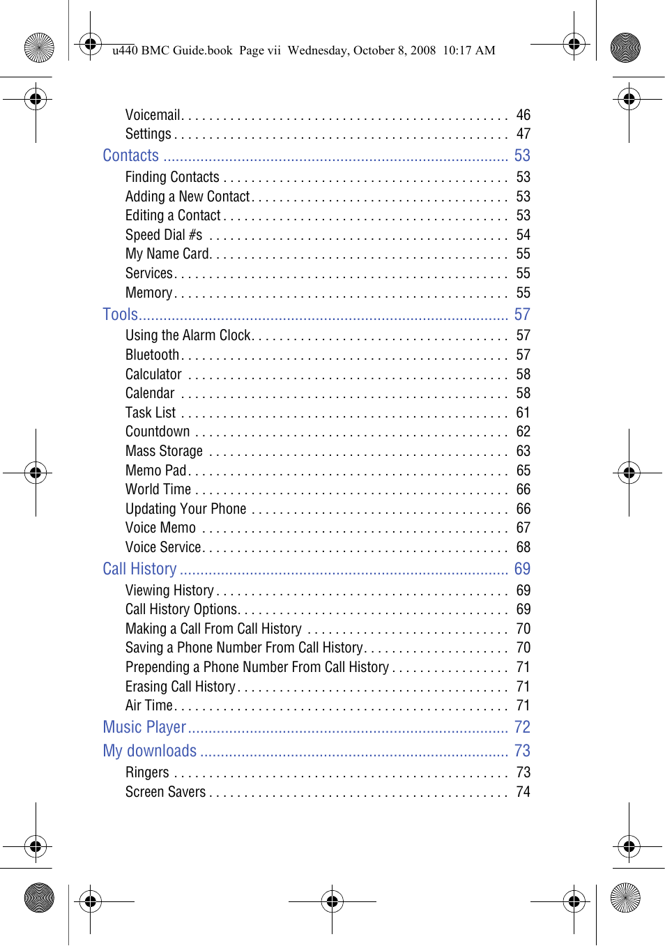 Samsung SCH-U440 User Manual | Page 6 / 128