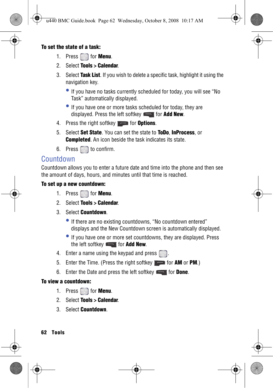 Countdown | Samsung SCH-U440 User Manual | Page 70 / 128