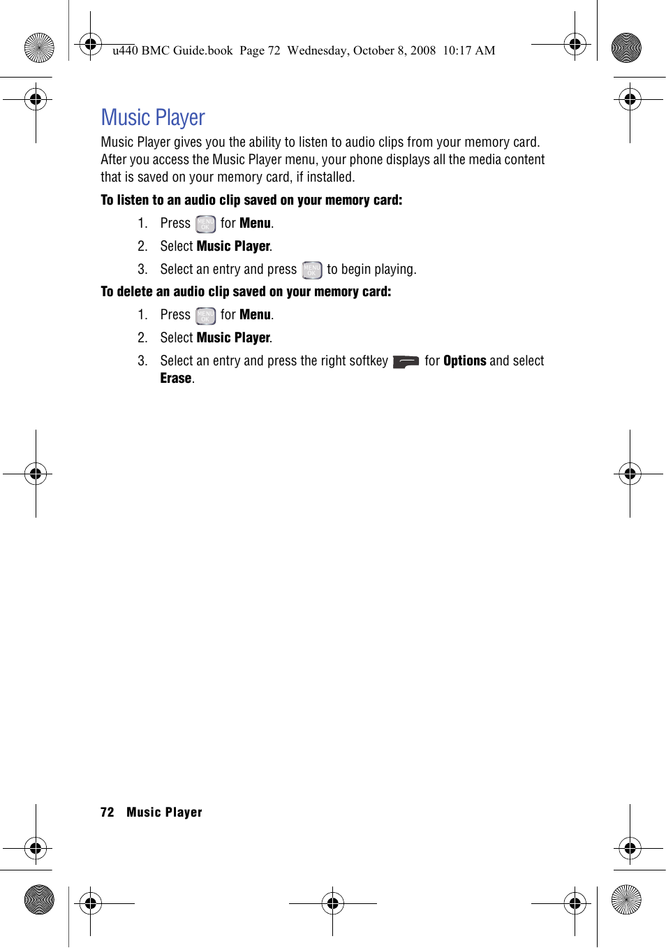 Music player | Samsung SCH-U440 User Manual | Page 80 / 128