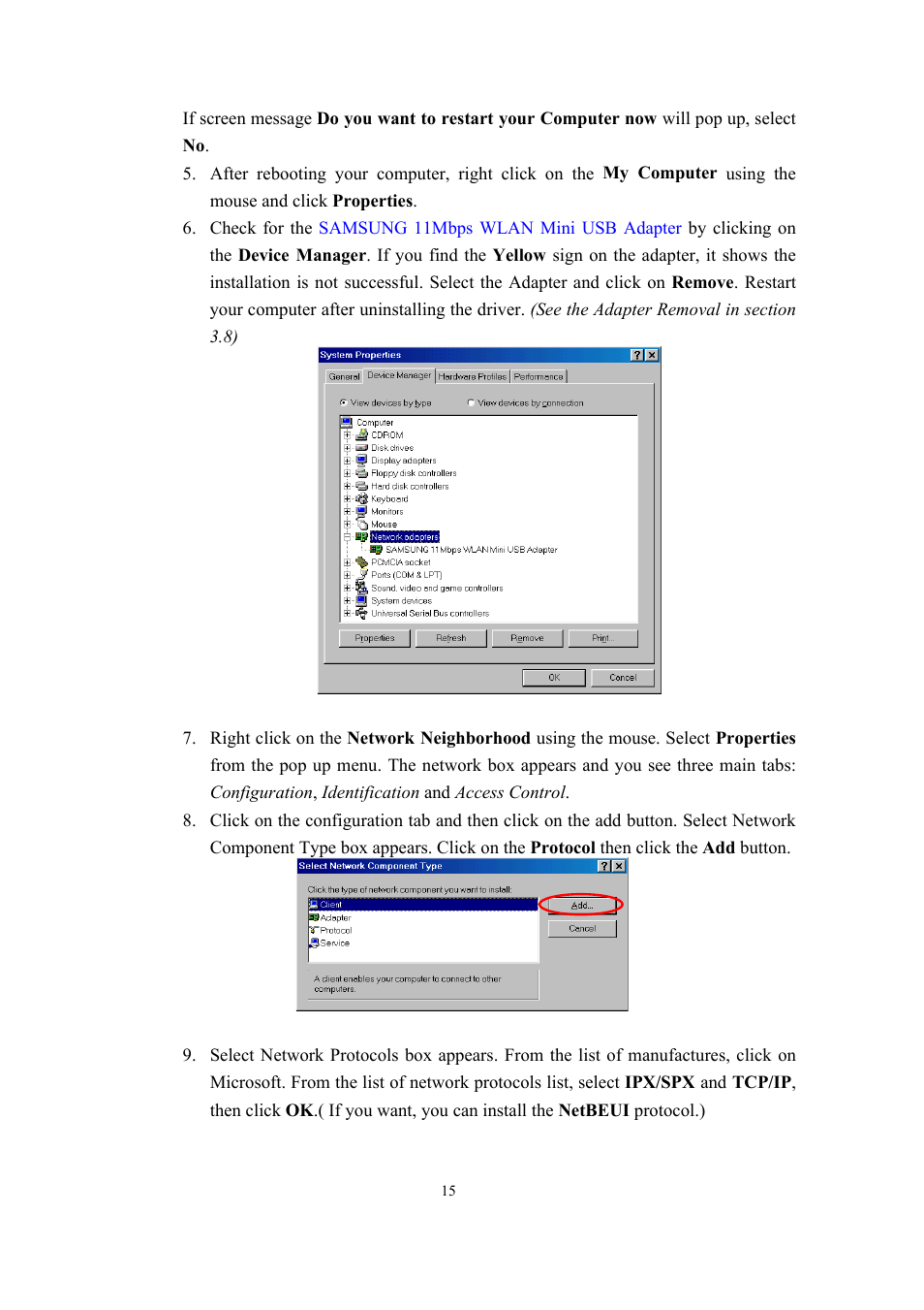 Samsung SWL-2200U User Manual | Page 15 / 64